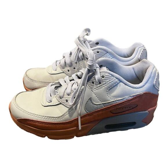 Nike Air Max 90 LTR SE White/Aura-Lt Madder Root Size 4Y / women 5.5 DM0956-100 - Picture 2 of 9